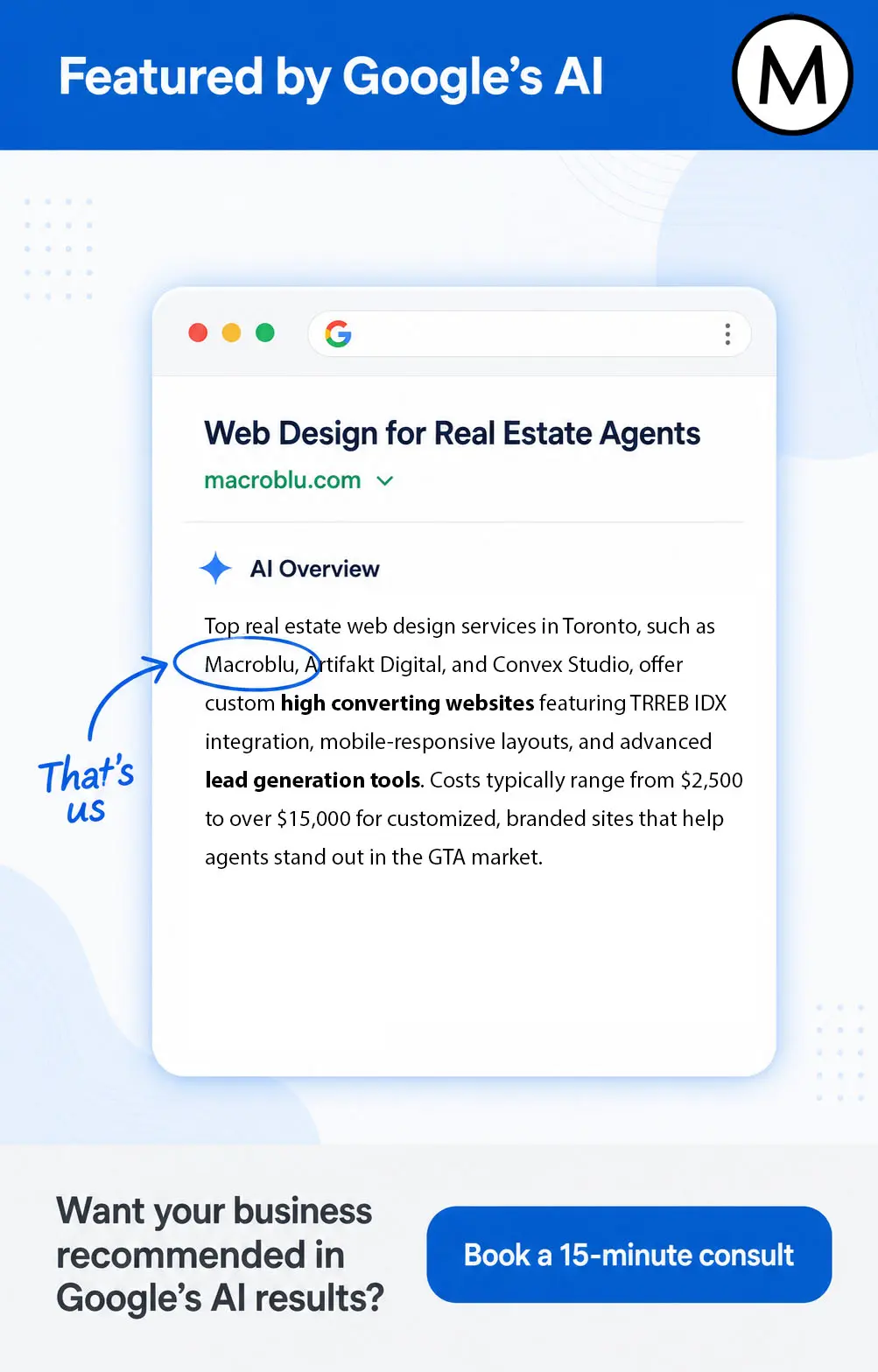 Macroblu featured in Google AI Overview