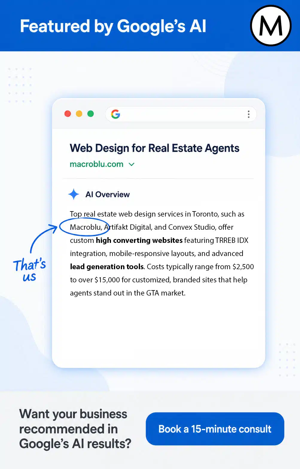 Macroblu featured in Google AI Overview
